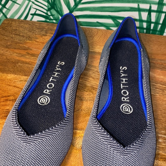 Rothy’s The Point Gray/Black Knit Flats Women’s 8 - Picture 9 of 10